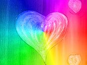 Herz Regenbogen van Katrin Behr thumbnail