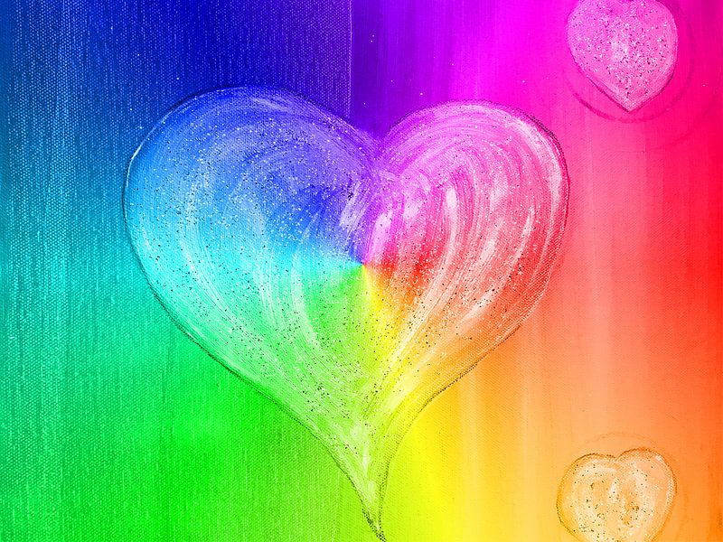 Herz Regenbogen van Katrin Behr