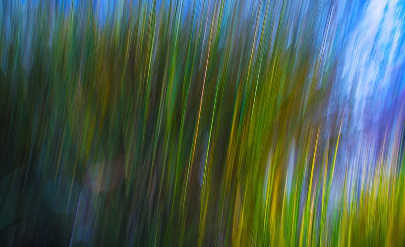 Abstract in groen en blauw van Wim Goedhart