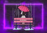 Vrouw in de regen met paraplu