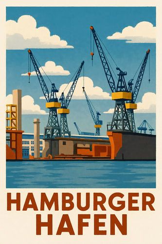 Grues sur le quai – Élégance industrielle sur Sabine Wagner