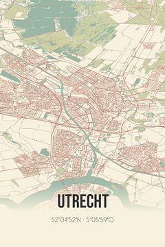 Vintage landkaart van Utrecht (Utrecht) van Rezona