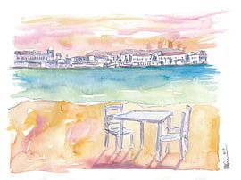 Se détendre sur la belle île de Mykonos en Grèce