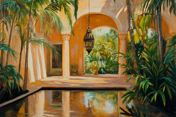 Cour intérieure tropicale