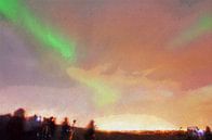 Nordlicht über Island von Frans Blok Miniaturansicht