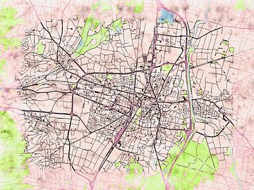 Map of Colmar with the style 'Soothing Spring' by Maporia