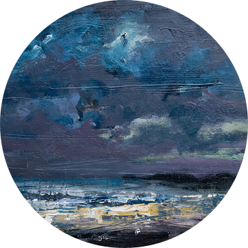 Noordzee kust #90 acylic painting van wim van de wege