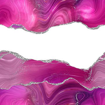 Magenta & Silver Agate Texture 08 by Aloke Design