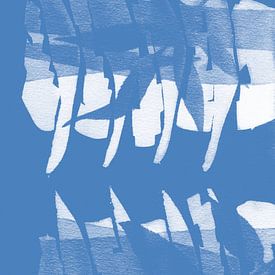 Abstracte Blauwe Vlakken van Lies Praet