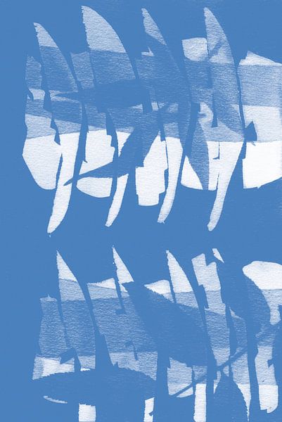 Abstrakte blaue Quadrate von Lies Praet