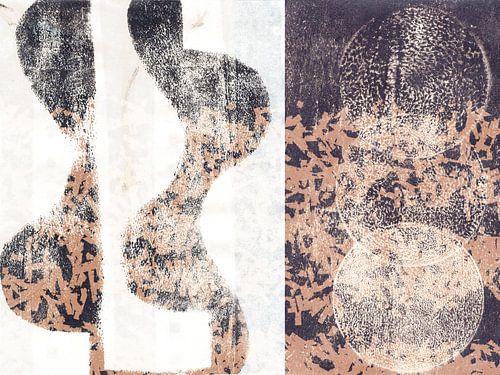 Moderne abstracte kunst. Aardetinten, vormen en patronen.