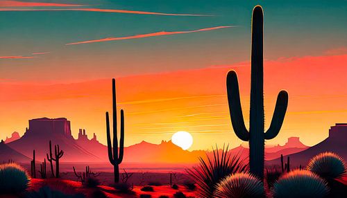 Cactussen en canyon in Arizona