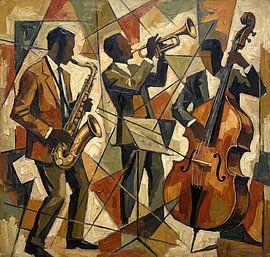 Rythmes fragmentés dans l'ocre et le jazz