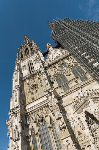 Towers of the Gothic St Peter’s Cathedral in Regensburg