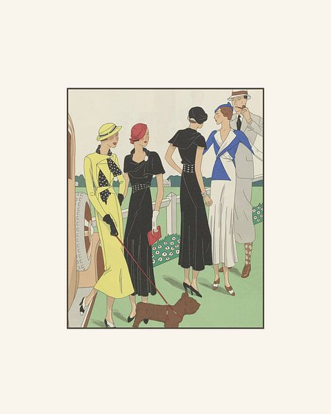 Jour de course | Équitation, courses, derby | Impression historique de mode Art déco | Mode vintage par NOONY