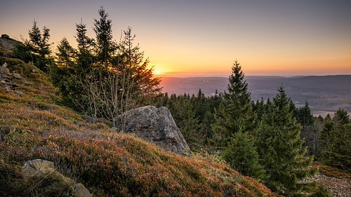 Coucher de soleil en automne