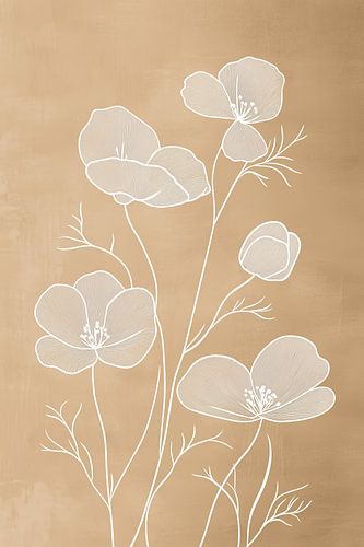 Einfache Blumen in Strichzeichnung