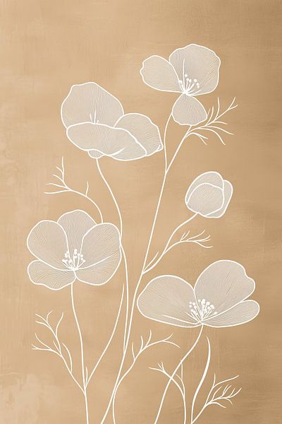 Fleurs simples en dessin au trait par Thea