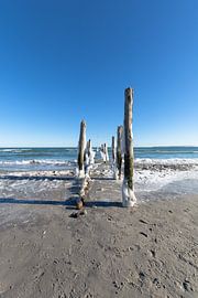 icy groynes at the beach in Juliusruh, Rügen by GH Foto & Artdesign