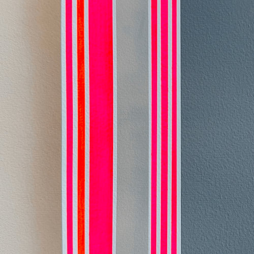 Pulse Square – Neon Stripe Art Print, quadratische Ausgabe