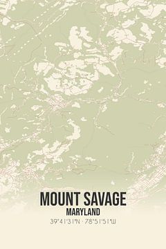 Vintage landkaart van Mount Savage (Maryland), USA. van MijnStadsPoster