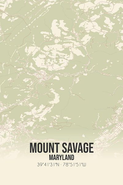 Vintage map of Mount Savage (Maryland), USA. by Prints of Place