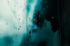 Regendruppels op een raam van Poster Art Shop