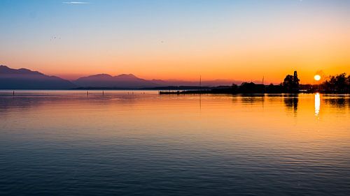 Sonnenuntergang in Seebruck am Chiemsee