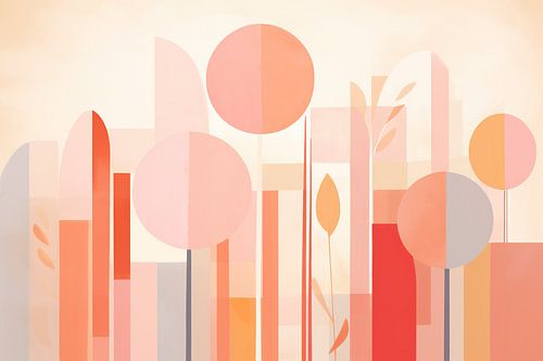 Stylistic Peach Flora | Abstract Peach
