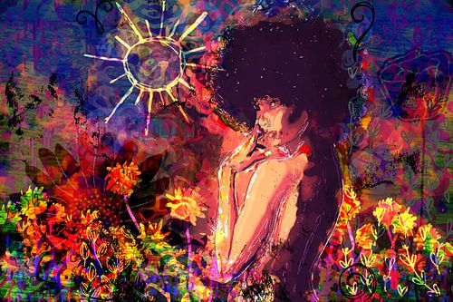 Kleurrijke Afrikaanse schoonheid in moderne Pop Art