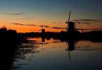 After sunset in Kinderdijk