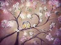 "bloesemtakken met pimpelmees"...spring on its way..
