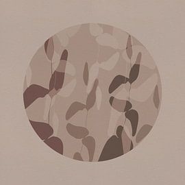 Botanique japonaise dans les tons neutres beige et brun. Feuilles. sur Dina Dankers