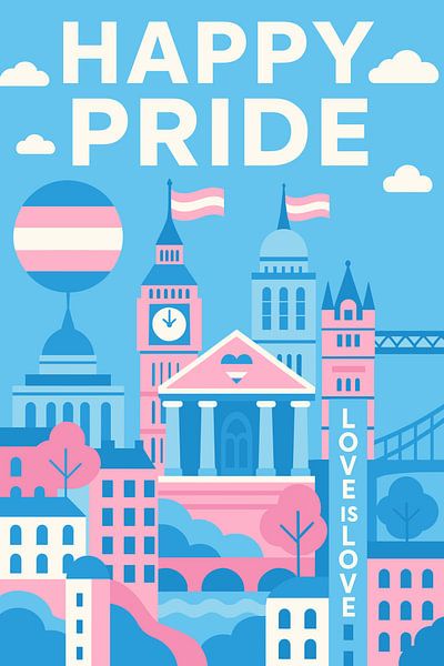 Happy Pride Verenigd Koninkrijk Stadsgezicht van Art Kingdom