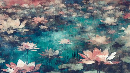 Lotus Lake - Modern Nature Expressionist