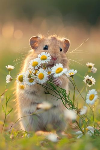Een beetje vreugde in een zee van bloemen