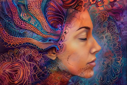 surrealistisch abstract portret vrouw