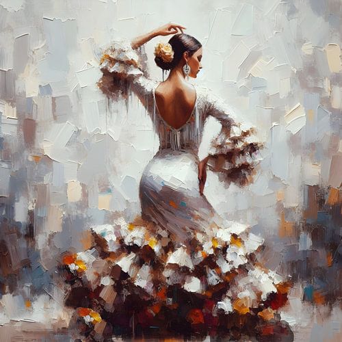 Flamenco Or Blanc sur FoXo Art