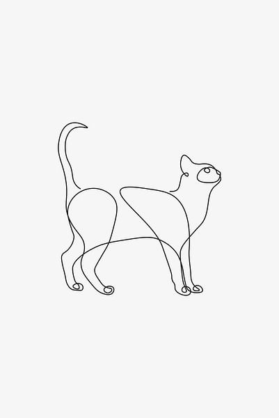 Katze Linie Kunst von Walljar
