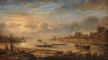 Riviergezicht bij zonsopgang, Aert van der Neer (kopie naar)