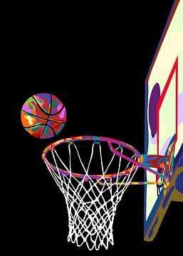 Basketbal in popart van IHSANUDDIN .