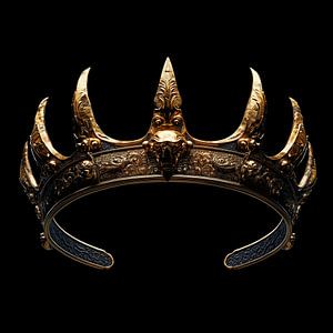 Gold crown with blue accents portrait