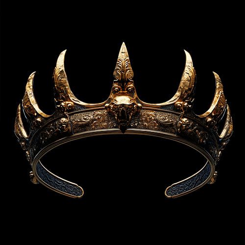 Gouden kroon met blauwe accenten portret