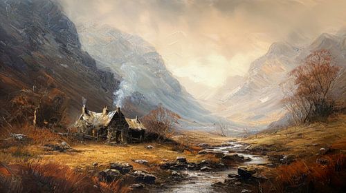 Schotse Cottage Schilderij
