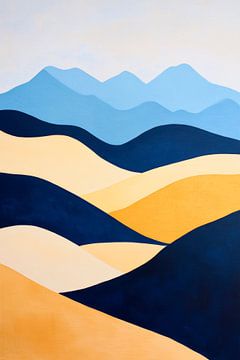 Vagues harmonieuses de bleu et de sable sur Poster Art Shop