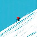 Skiërs op de piste in de sneeuw van Poster Art Shop thumbnail