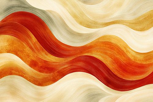 Oranje Abstract | Dynamische Oranje Beweging van Modern Collection