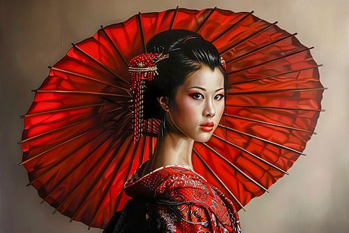 picturesque Japanese art Geisha