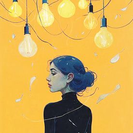 Vintage Dreamy Woman by Digital Picture Art