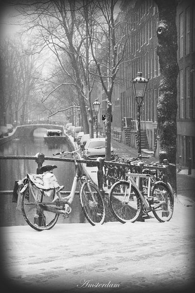 Black & White Winter Amsterdam van Hendrik-Jan Kornelis